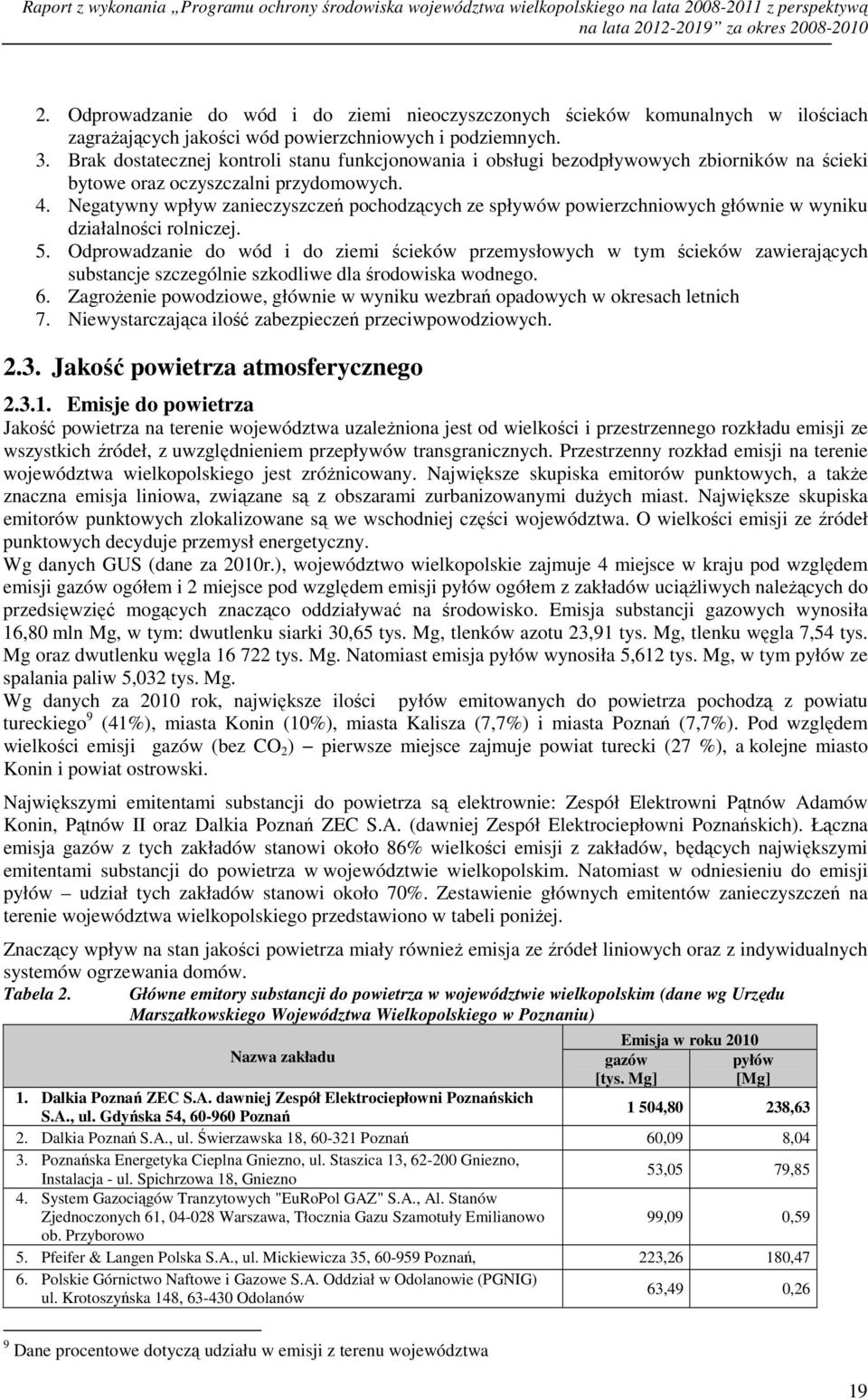 Brak dostatecznej kontroli stanu funkcjonowania i obsługi bezodpływowych zbiorników na ścieki bytowe oraz oczyszczalni przydomowych. 4.