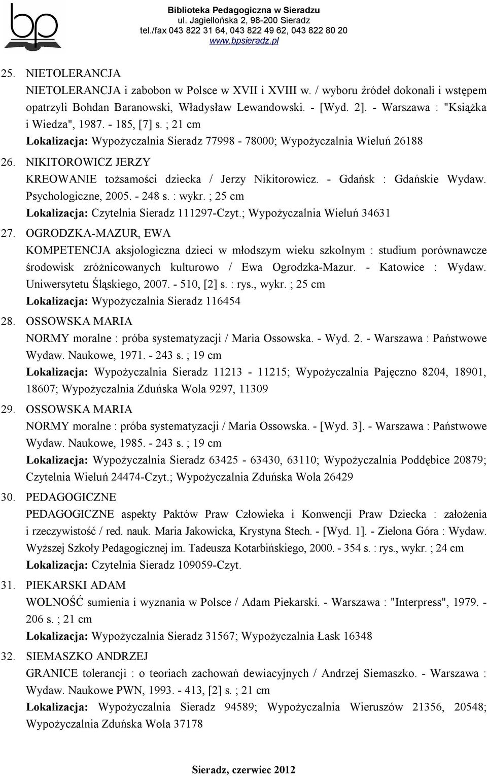 NIKITOROWICZ JERZY KREOWANIE tożsamości dziecka / Jerzy Nikitorowicz. - Gdańsk : Gdańskie Wydaw. Psychologiczne, 2005. - 248 s. : wykr. ; 25 cm Lokalizacja: Czytelnia Sieradz 111297-Czyt.