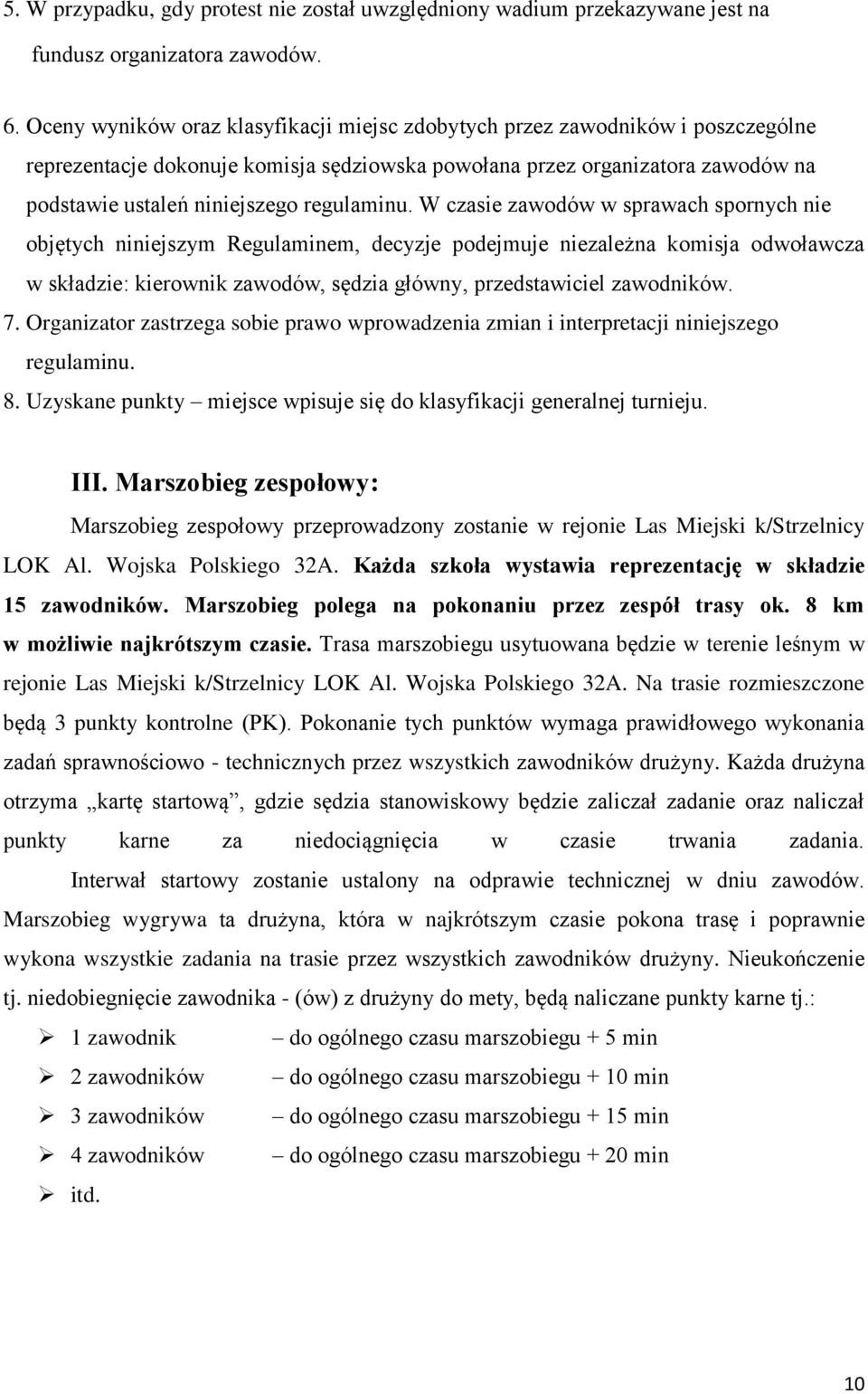 regulaminu.