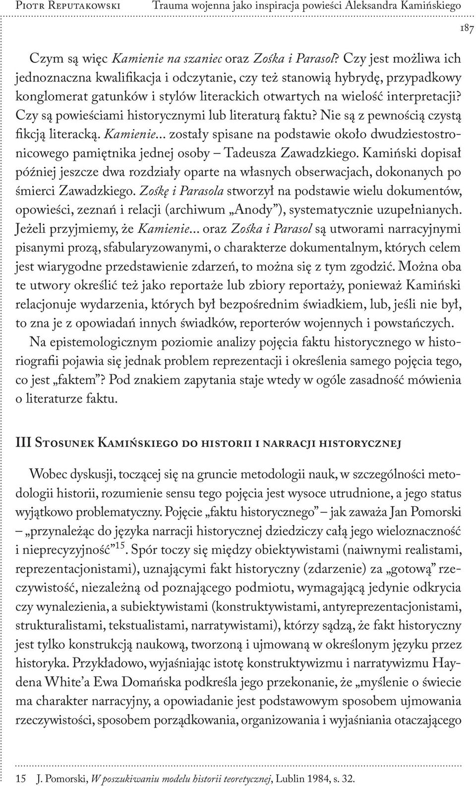 Trauma wojenna jako inspiracja powieści Aleksandra Kamińskiego - PDF Free  Download