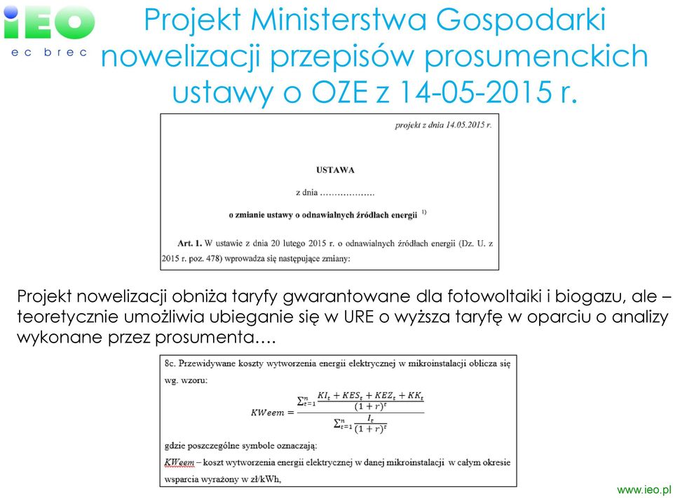 Projekt nowelizacji obniża taryfy gwarantowane dla fotowoltaiki i