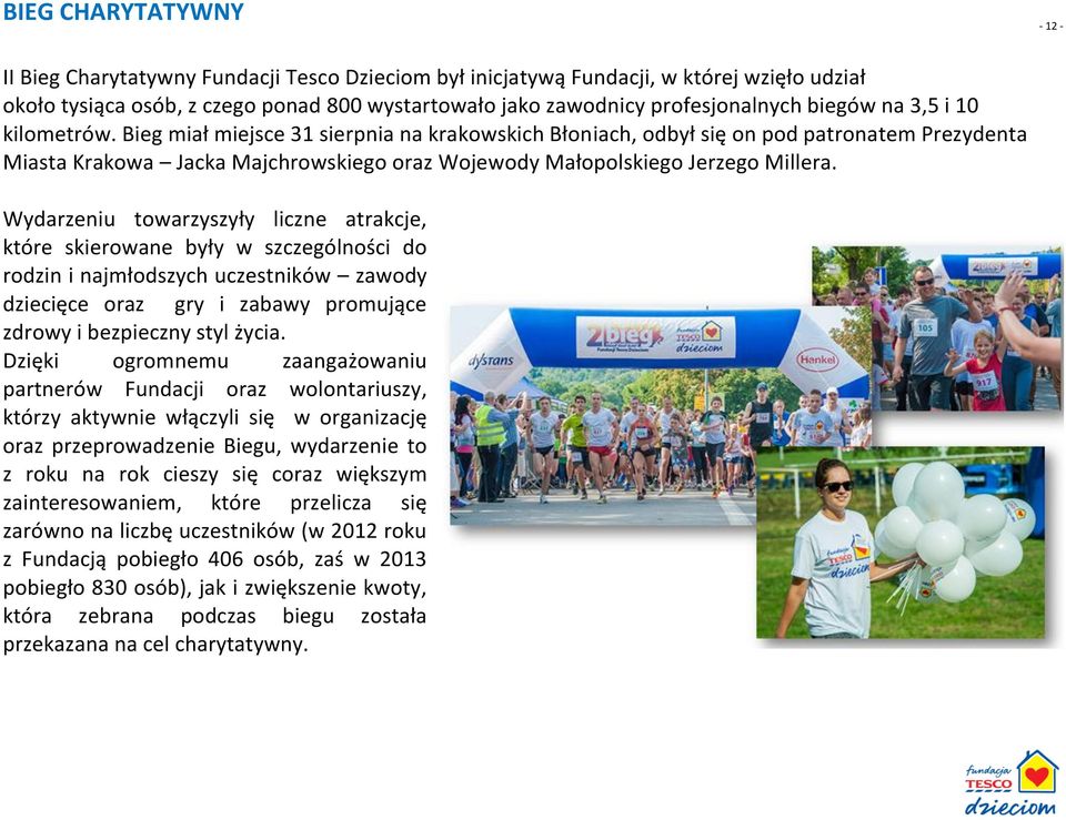 Bieg miał miejsce 31 sierpnia na krakowskich Błoniach, odbył się on pod patronatem Prezydenta Miasta Krakowa Jacka Majchrowskiego oraz Wojewody Małopolskiego Jerzego Millera.