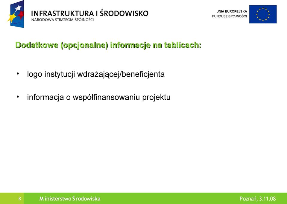 wdrażającej/beneficjenta informacja o