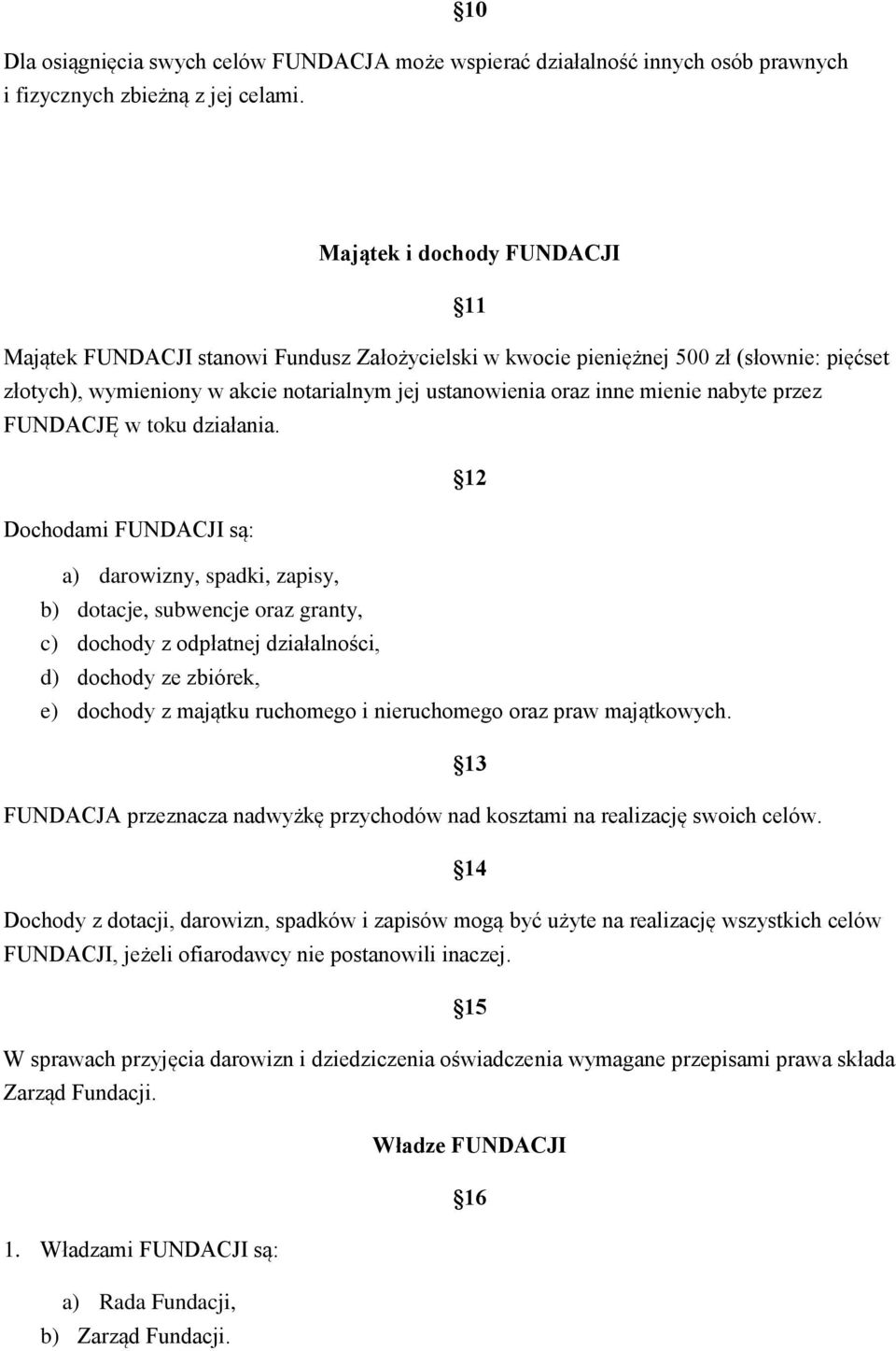 nabyte przez FUNDACJĘ w toku działania.