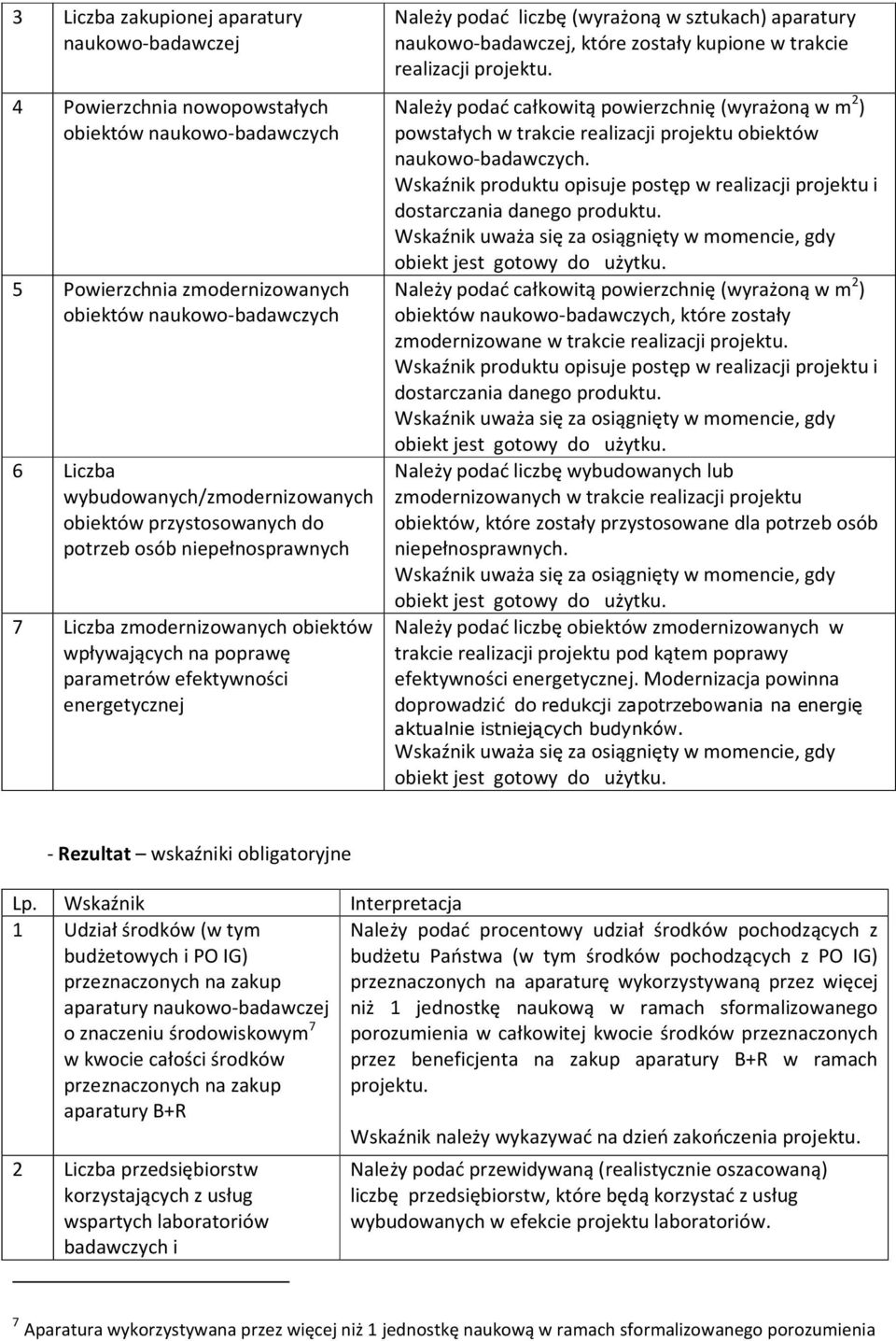 aparatury naukowo-, które zostały kupione w trakcie realizacji projektu. Należy podać całkowitą powierzchnię (wyrażoną w m 2 ) powstałych w trakcie realizacji projektu obiektów naukowo-badawczych.