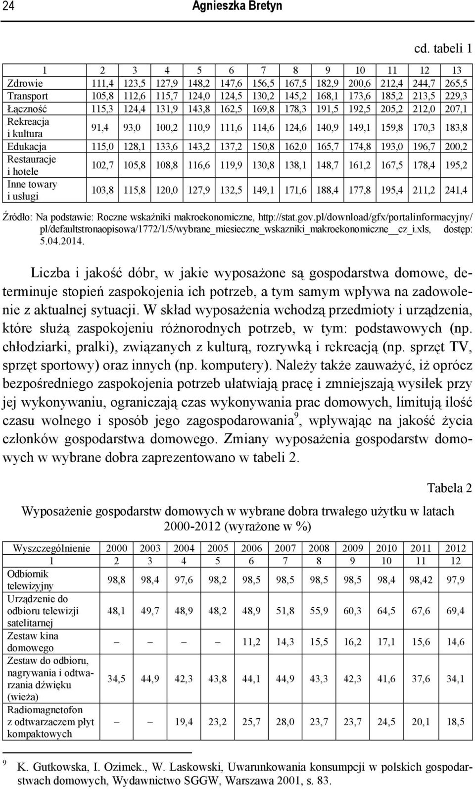 229,3 Łączność 115,3 124,4 131,9 143,8 162,5 169,8 178,3 191,5 192,5 205,2 212,0 207,1 Rekreacja i kultura 91,4 93,0 100,2 110,9 111,6 114,6 124,6 140,9 149,1 159,8 170,3 183,8 Edukacja 115,0 128,1