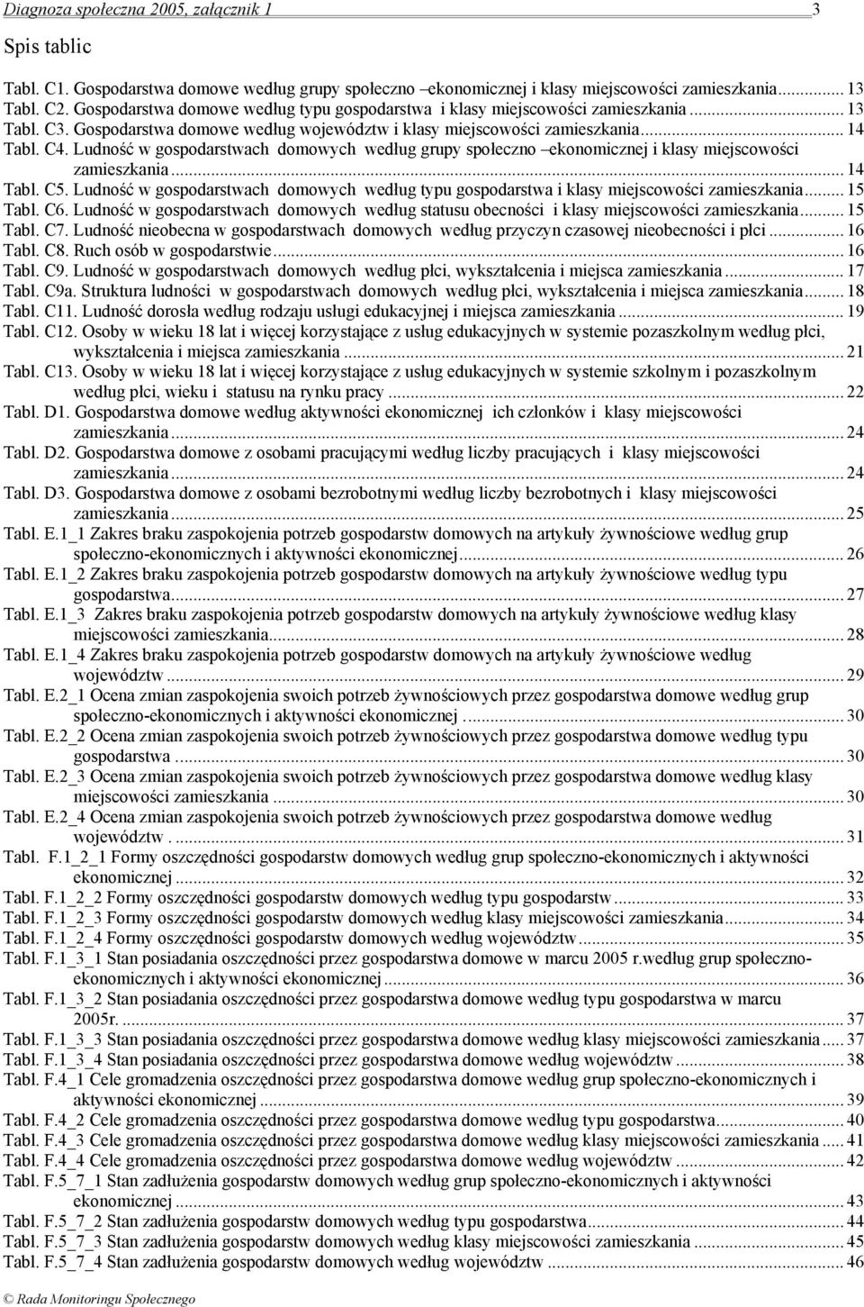 Ludność w gospodarstwach domowych według grupy społeczno ekonomicznej i klasy miejscowości zamieszkania... 14 Tabl. C5.