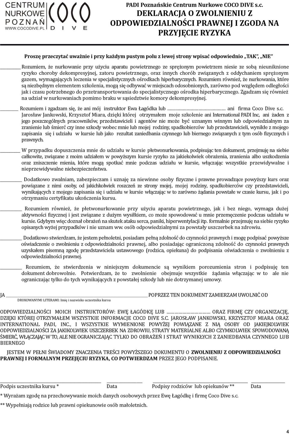 wymagających leczenia w specjalistycznych ośrodkach hiperbarycznych.