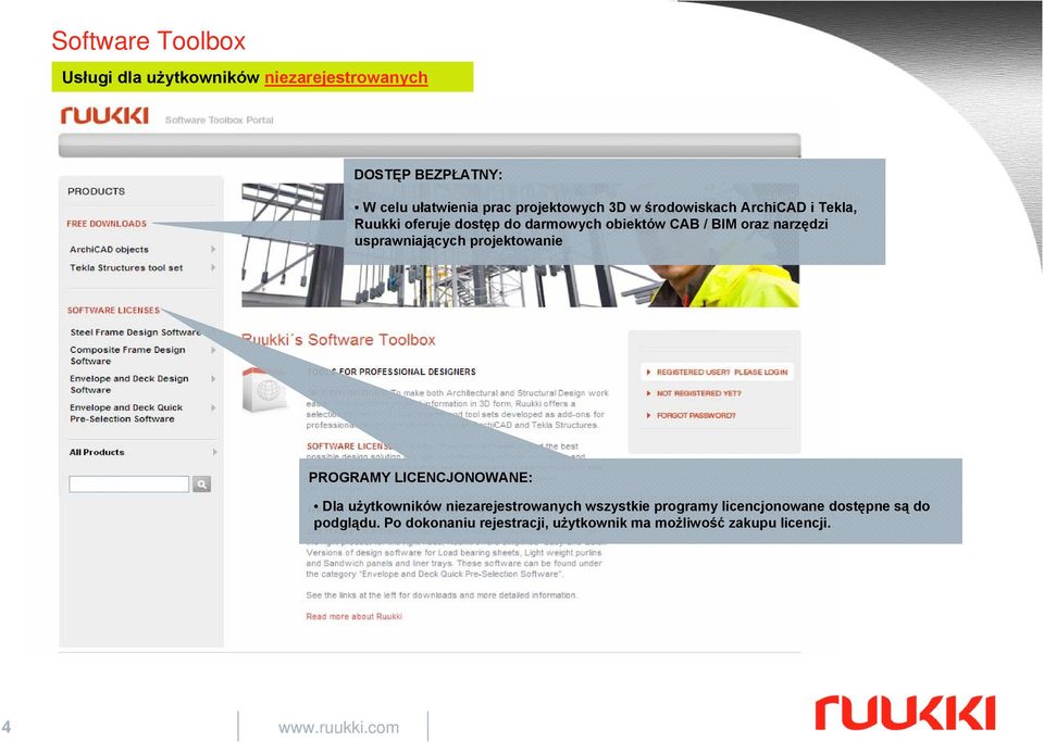 usprawniających projektowanie PROGRAMY LICENCJONOWANE: Dla użytkowników niezarejestrowanych wszystkie programy licencjonowane dostępne są do Dla użytkowników niezarejestrowanych wszystkie