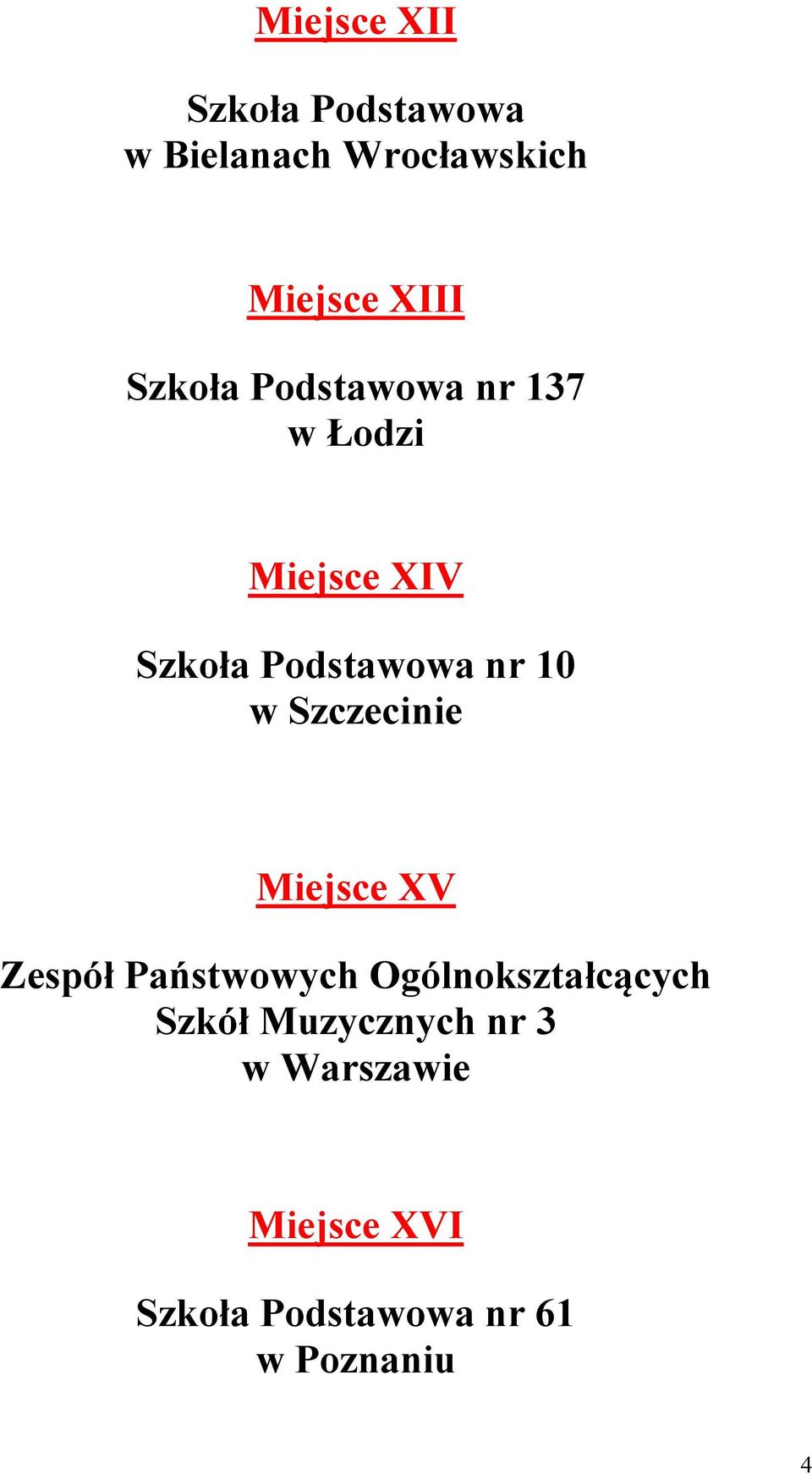 10 w Szczecinie Miejsce XV Zespół Państwowych Ogólnokształcących