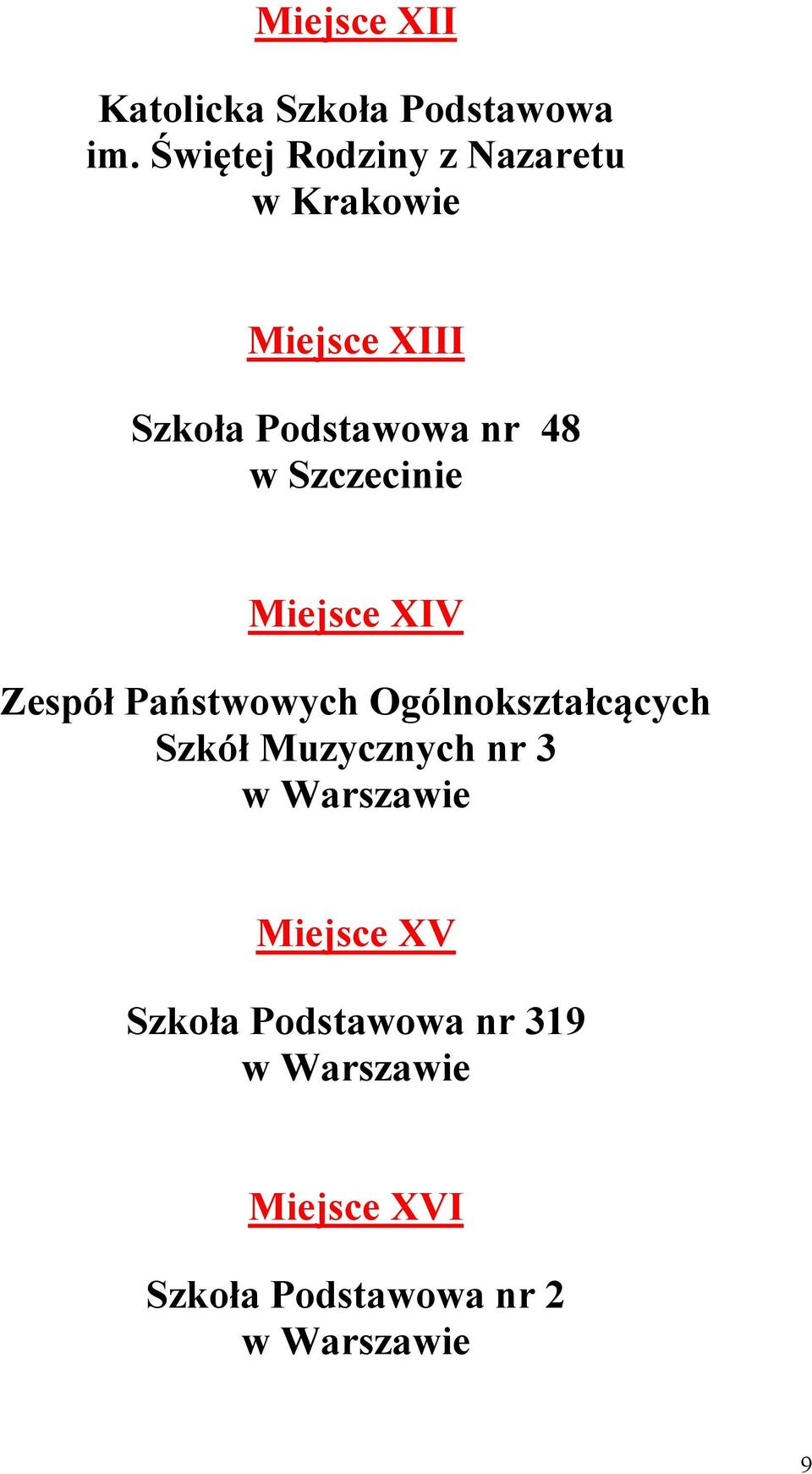 nr 48 w Szczecinie Miejsce XIV Zespół Państwowych Ogólnokształcących