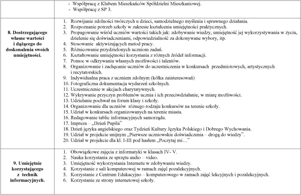 Rozpoznanie potrzeb szkoły w zakresie kształcenia umiejętności praktycznych. 3.