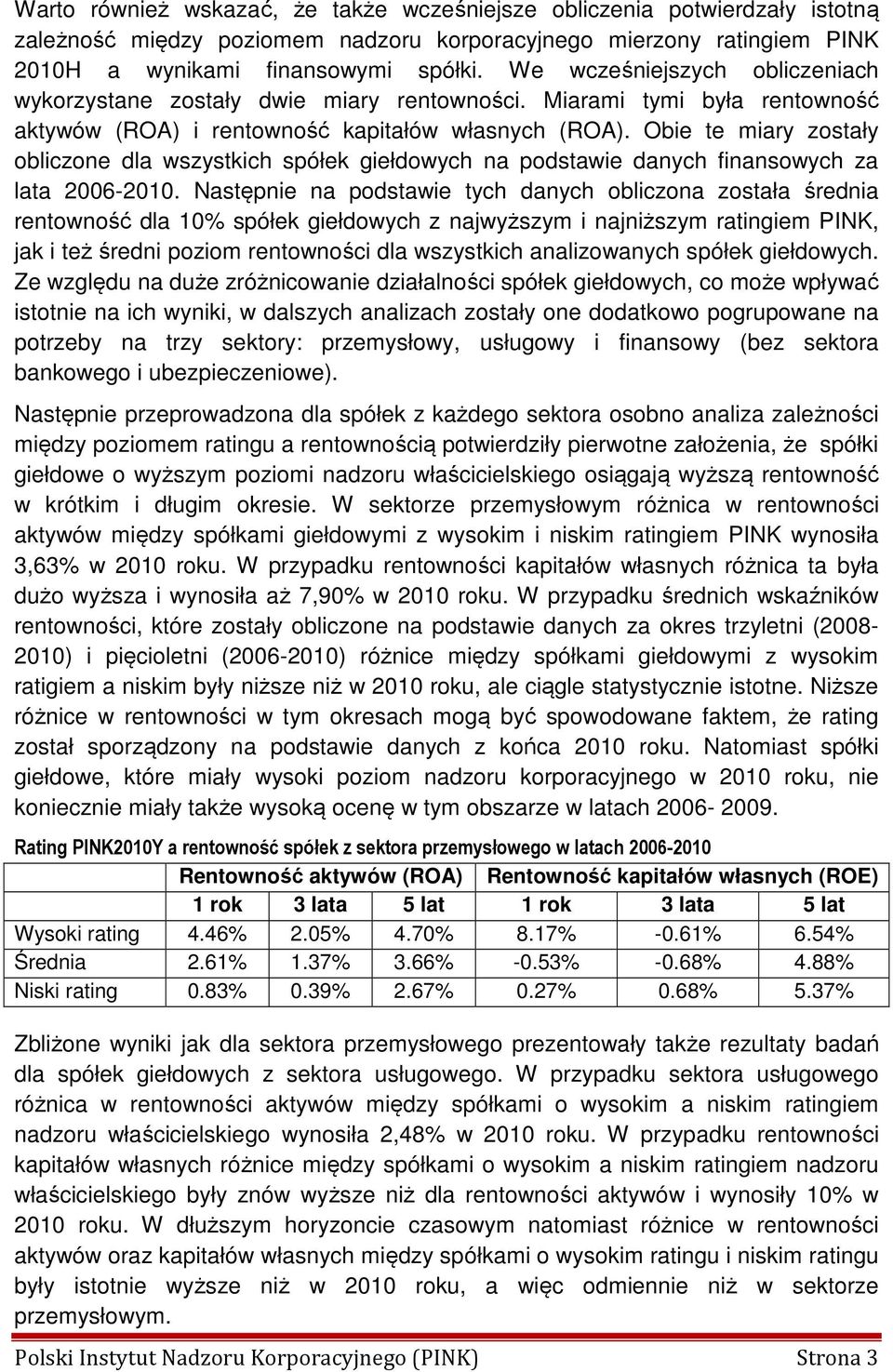 Obie te miary zostały obliczone dla wszystkich spółek giełdowych na podstawie danych finansowych za lata 2006-2010.