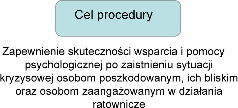 sytuacji kryzysowej osobom poszkodowanym, ich