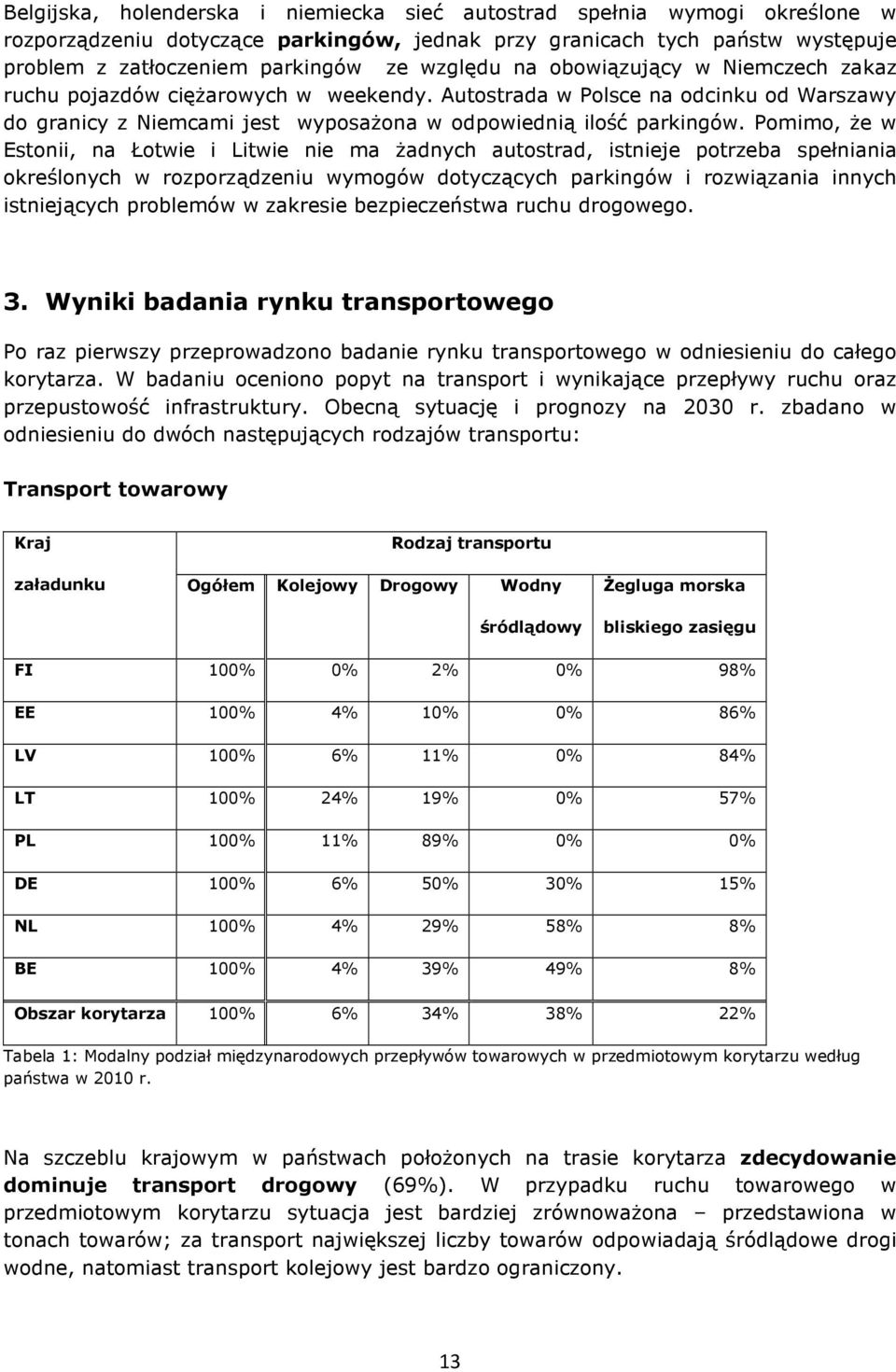 Pomimo, że w Estonii, na Łotwie i Litwie nie ma żadnych autostrad, istnieje potrzeba spełniania określonych w rozporządzeniu wymogów dotyczących parkingów i rozwiązania innych istniejących problemów
