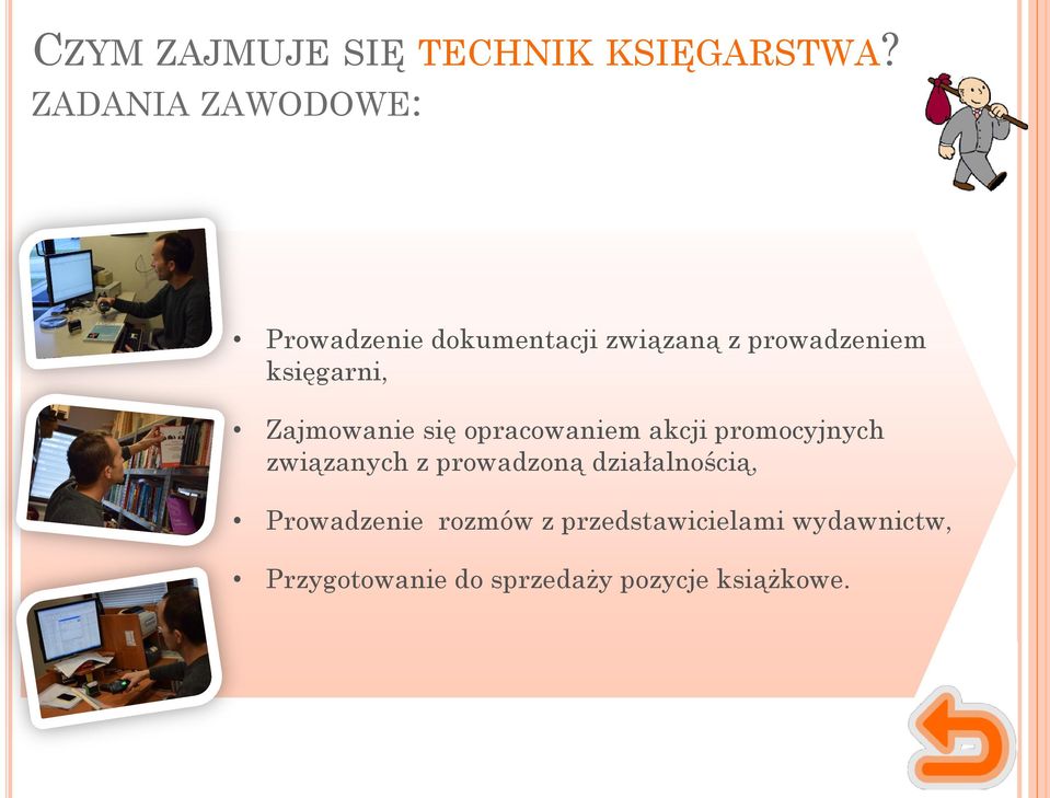 księgarni, Zajmowanie się opracowaniem akcji promocyjnych związanych z