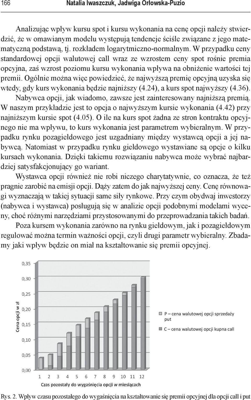 W przypadku ceny standardowej opcji walutowej call wraz ze wzrostem ceny spot rośnie premia opcyjna, zaś wzrost poziomu kursu wykonania wpływa na obniżenie wartości tej premii.