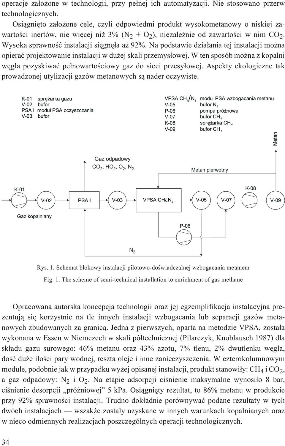 Wysoka sprawnoœæ instalacji siêgnê³a a 92%. Na podstawie dzia³ania tej instalacji mo na opieraæ projektowanie instalacji w du ej skali przemys³owej.