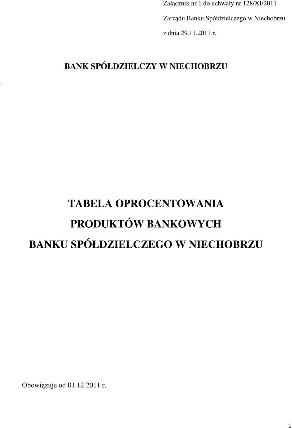 BANK SPÓŁDZIELCZY W NIECHOBRZU.