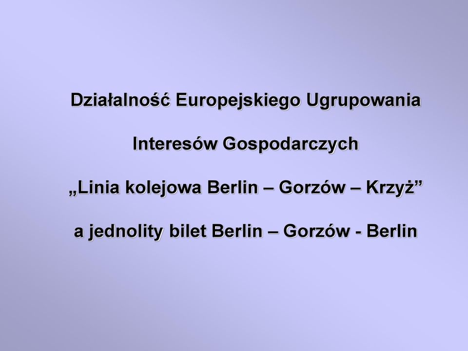 Gospodarczych Linia kolejowa