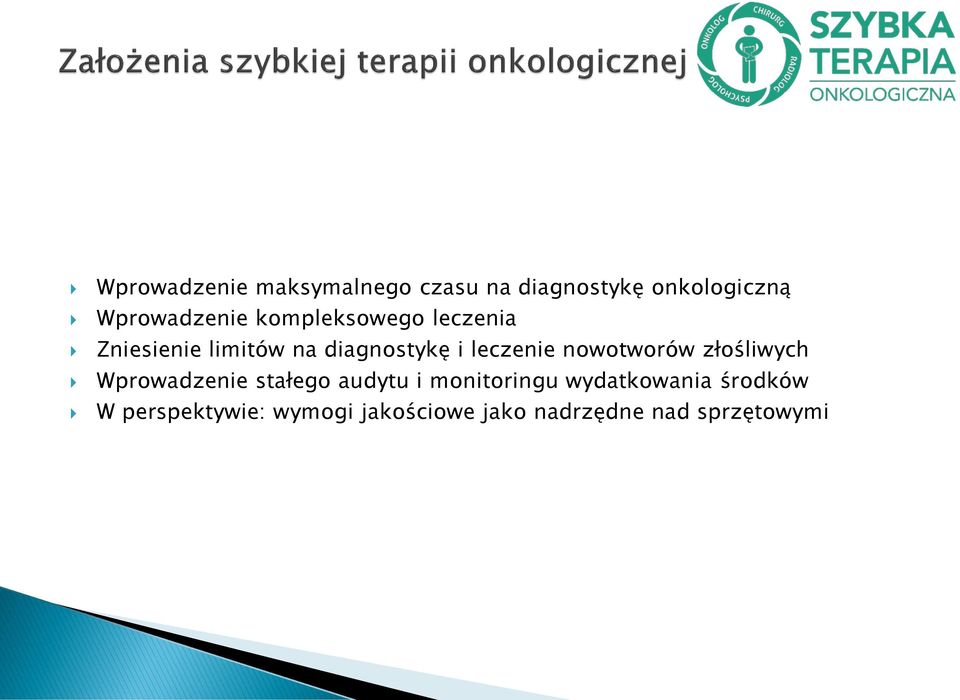 nowotworów złośliwych Wprowadzenie stałego audytu i monitoringu