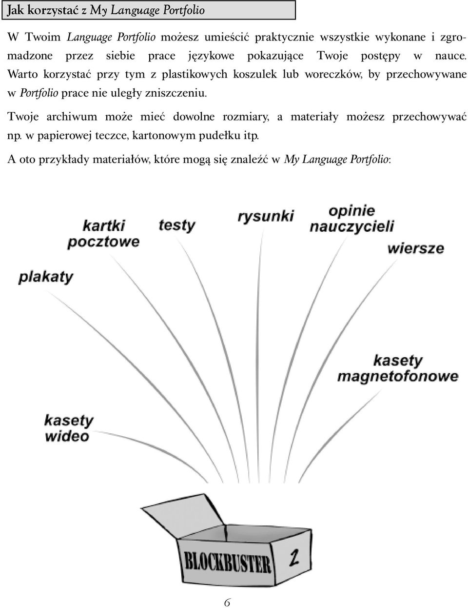 Warto korzystać przy tym z plastikowych koszulek lub woreczków, by przechowywane w Portfolio prace nie uległy zniszczeniu.