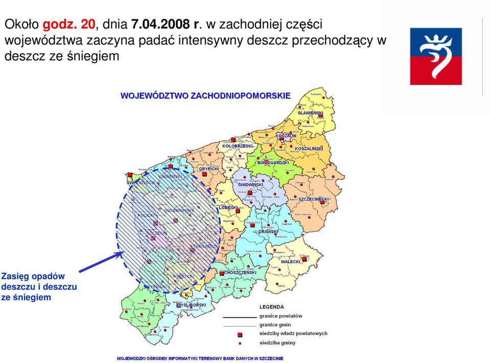 padać intensywny deszcz przechodzący w