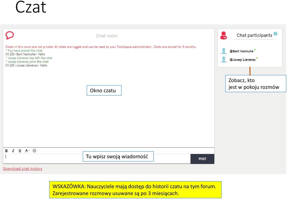 Nauczyciele mają dostęp do historii czatu na