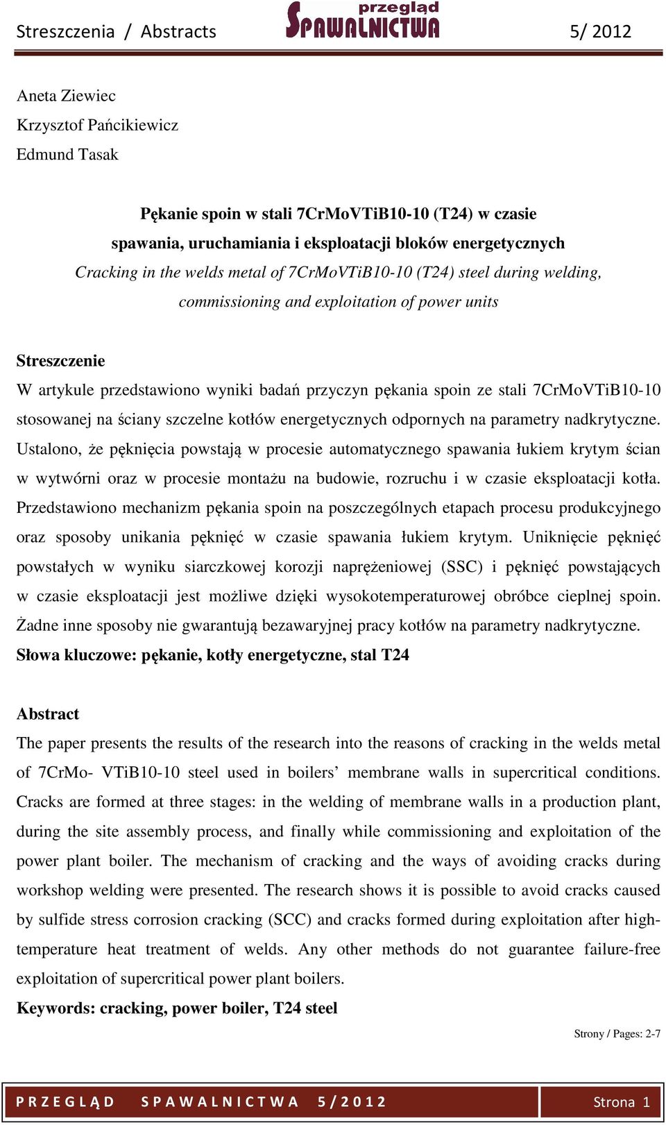 szczelne kotłów energetycznych odpornych na parametry nadkrytyczne.