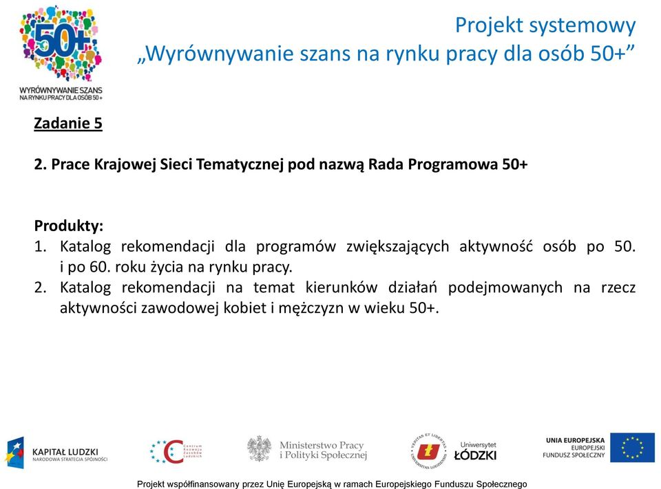 Katalog rekomendacji dla programów zwiększających aktywność osób po 50. i po 60.