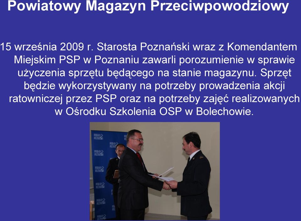 sprawie użyczenia sprzętu będącego na stanie magazynu.