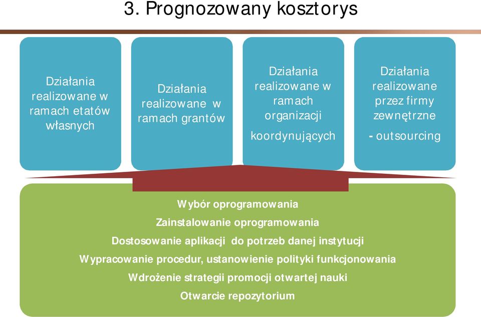 outsourcing Wybór oprogramowania Zainstalowanie oprogramowania Dostosowanie aplikacji do potrzeb danej instytucji