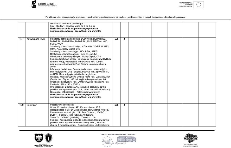 dźwięku Dolby Digital, DTS Funkcje dodatkowe obrazu interpolacja nagrań z płyt DVD do formatu 1080p, odtwarzanie jednoczesne MP3 i JPEG, progresywne skanowanie Pure Cinema, regulacja obrazu, zoom