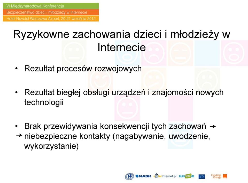 znajomości nowych technologii Brak przewidywania konsekwencji