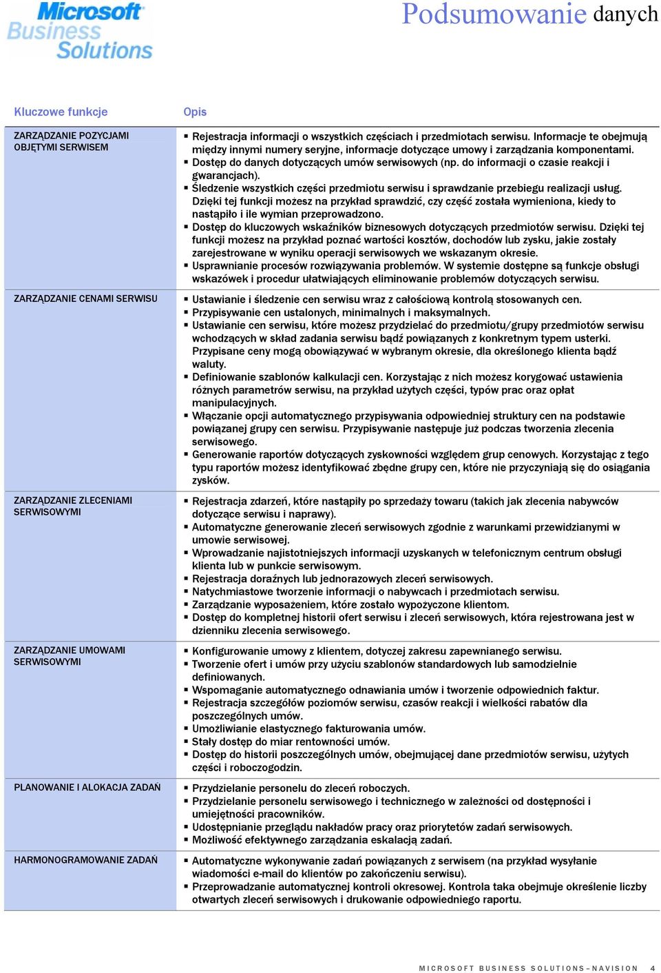 Informacje te obejmują między innymi numery seryjne, informacje dotyczące umowy i zarządzania komponentami. S Dostęp do danych dotyczących umów serwisowych (np.