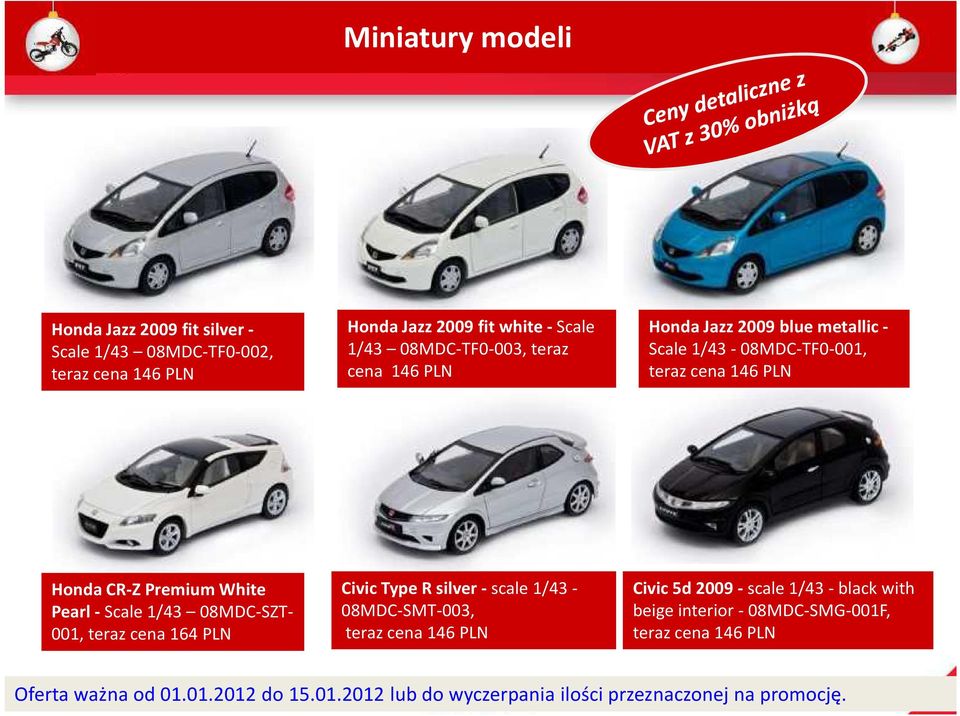 PLN Honda CR-Z Premium White Pearl - Scale 1/43 08MDC-SZT- 001, teraz cena 164 PLN Civic Type R silver -scale