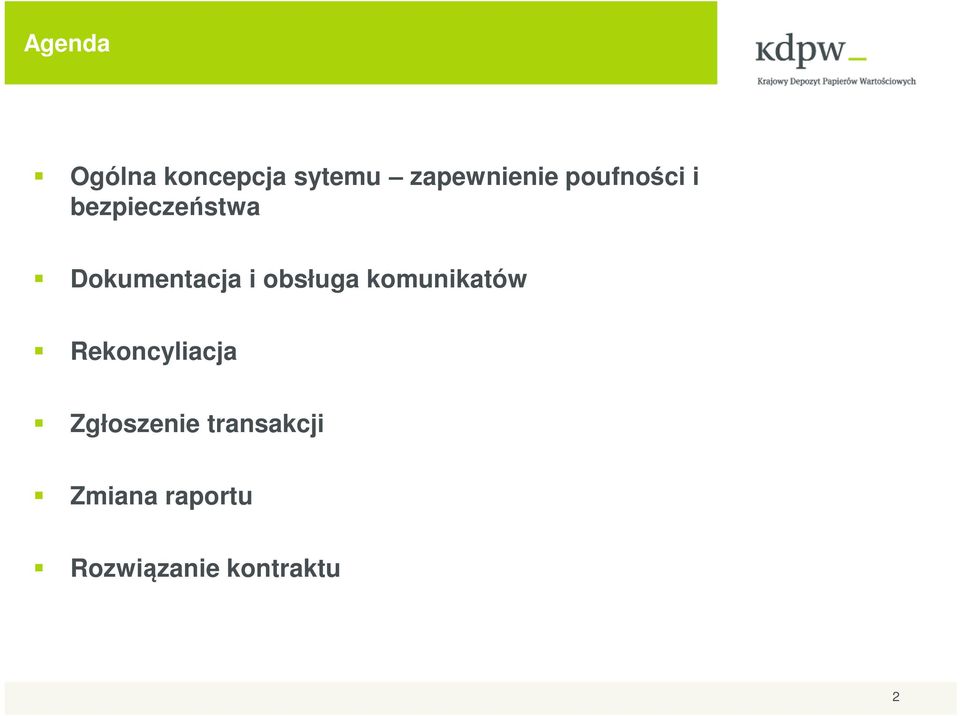 obsługa komunikatów Rekoncyliacja Zgłoszenie