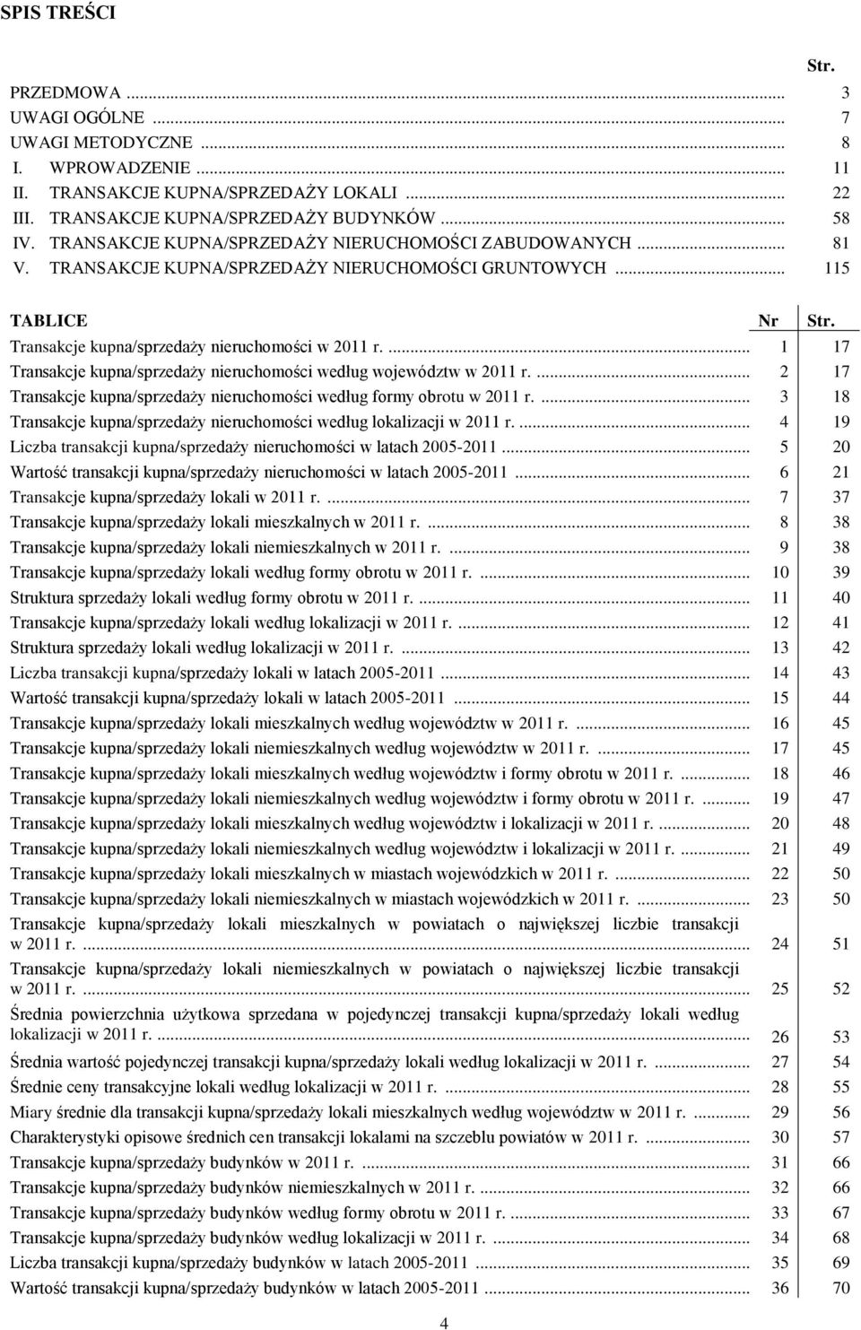 ... 1 17 Transakcje kupna/sprzedaży nieruchomości według województw w 2011 r.... 2 17 Transakcje kupna/sprzedaży nieruchomości według formy obrotu w 2011 r.