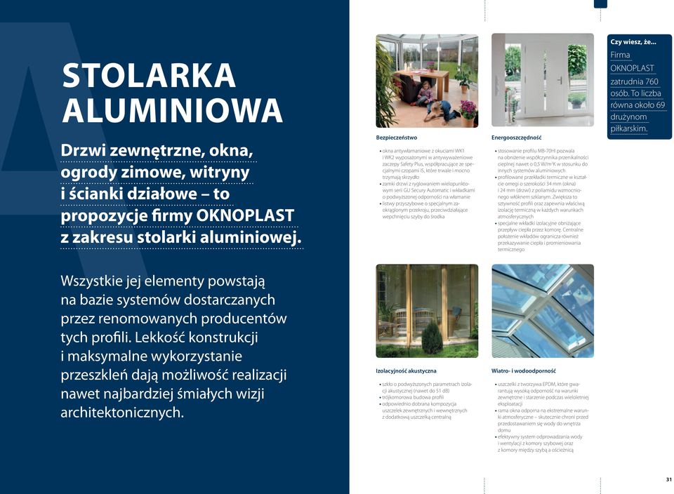 Bezpieczeństwo okna antywłamaniowe z okuciami WK1 i WK2 wyposażonymi w antywyważeniowe zaczepy Safety Plus, współpracujące ze specjalnymi czopami IS, które trwale i mocno trzymają skrzydło zamki