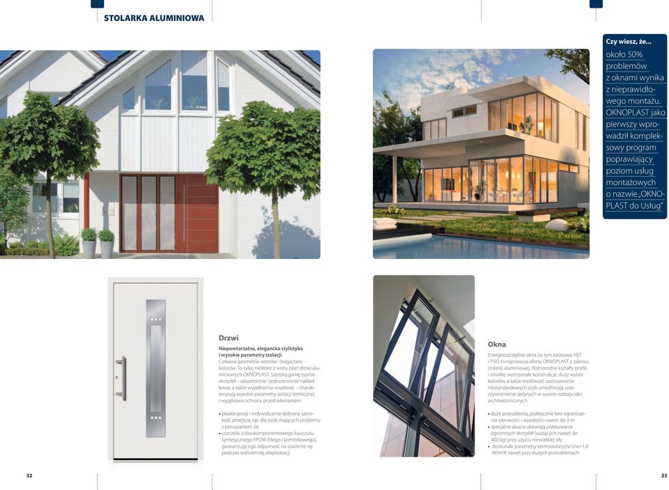 Ciekawa geometria wzorów i bogactwo kolorów. To tylko niektóre z wielu zalet drzwi aluminiowych OKNOPLAST.