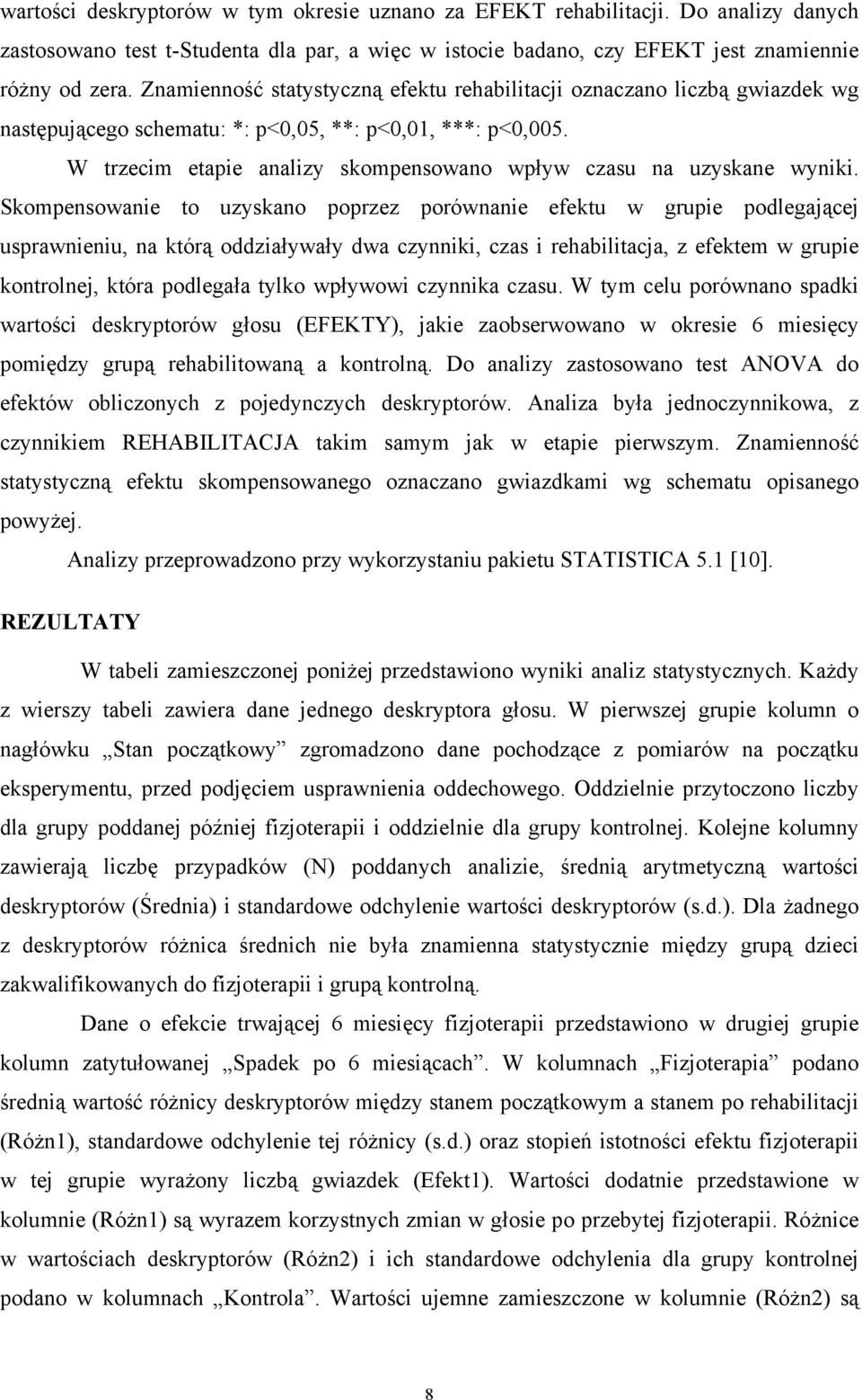 W trzecim etapie analizy skompensowano wpływ czasu na uzyskane wyniki.