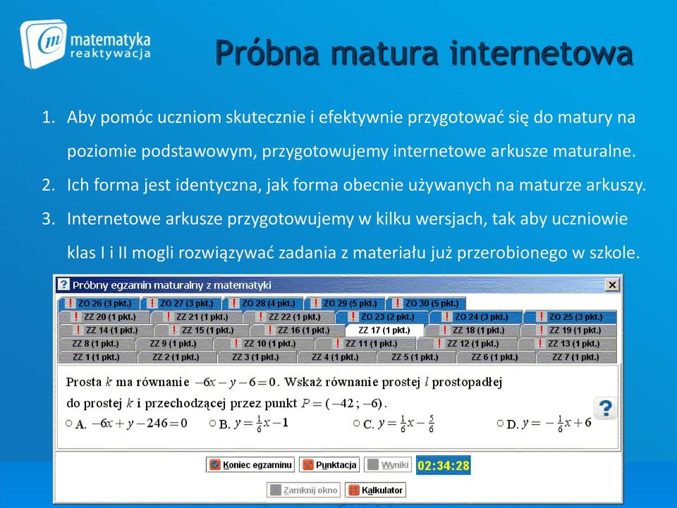 przygotowujemy internetowe arkusze maturalne. 2.