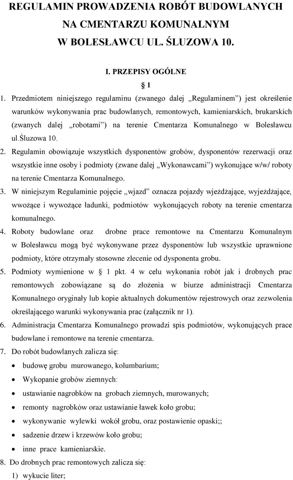 Cmentarza Komunalnego w Bolesławcu ul.śluzowa 10. 2.