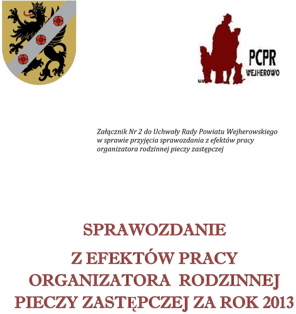 organizatora rodzinnej pieczy zastępczej SPRAWOZDANIE Z