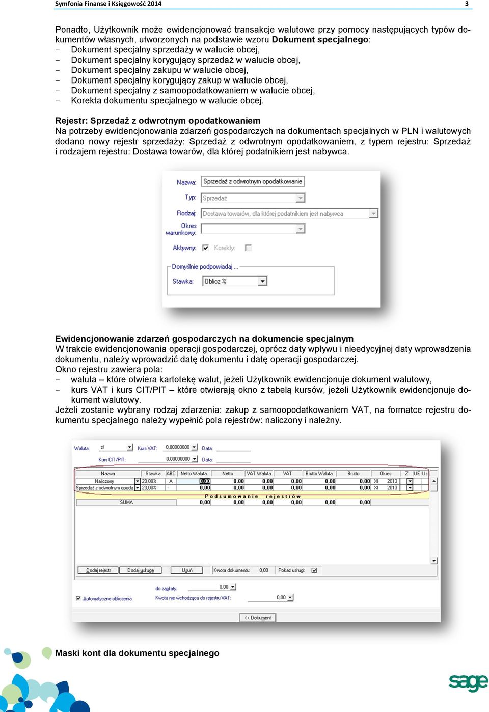 walucie obcej, Dokument specjalny z samoopodatkowaniem w walucie obcej, Korekta dokumentu specjalnego w walucie obcej.