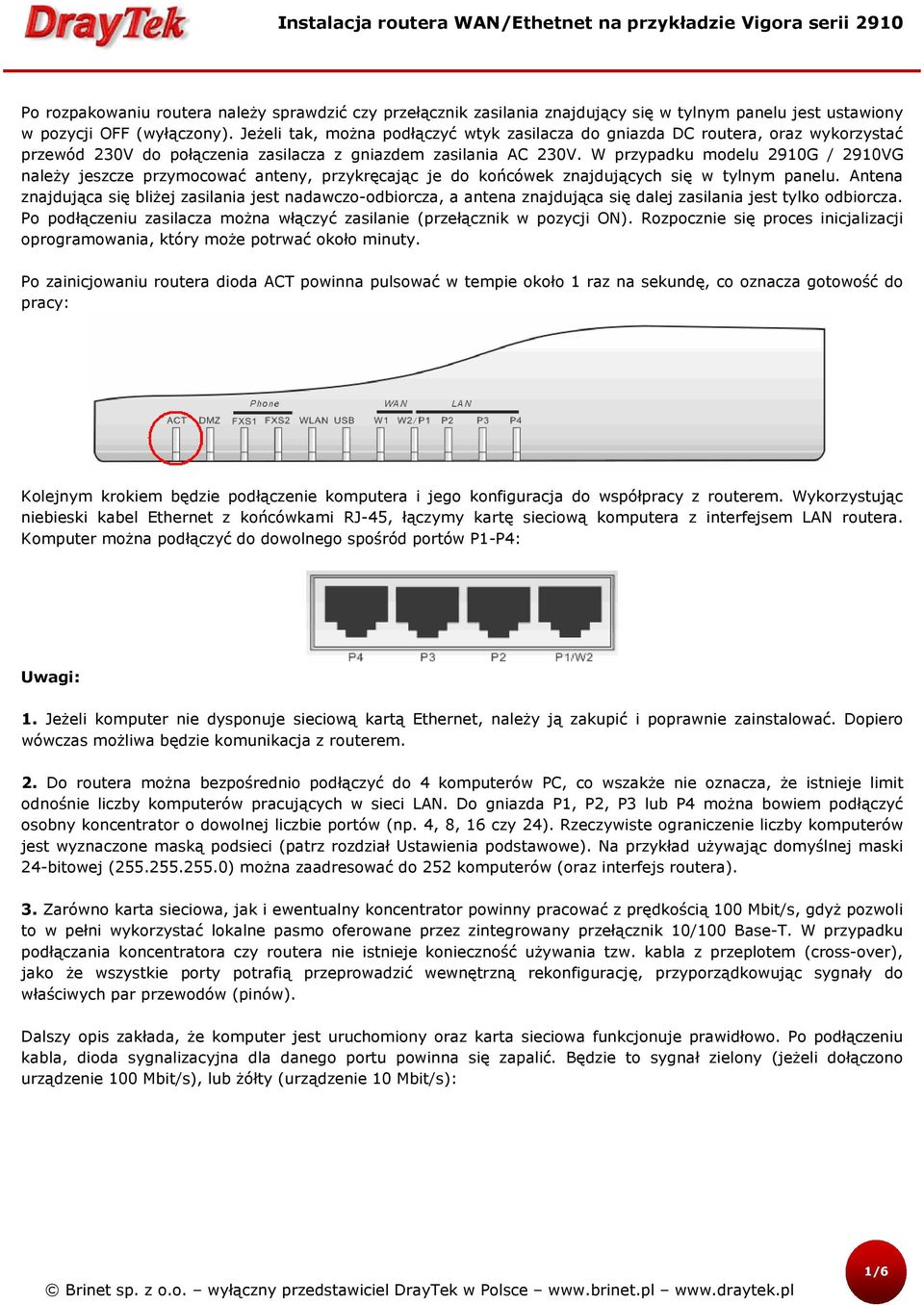 W przypadku modelu 2910G / 2910VG należy jeszcze przymocować anteny, przykręcając je do końcówek znajdujących się w tylnym panelu.