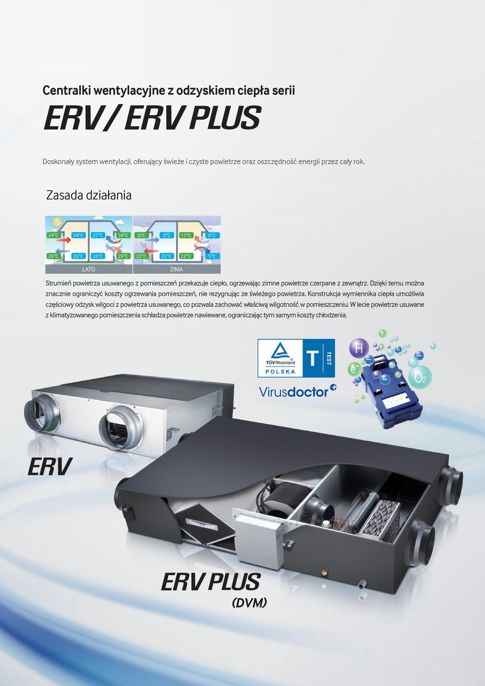 ogrzewając zimne powietrze czerpane z zewnątrz. Dzięki temu można znacznie ograniczyć koszty ogrzewania pomieszczeń, nie rezygnując ze świeżego powietrza.