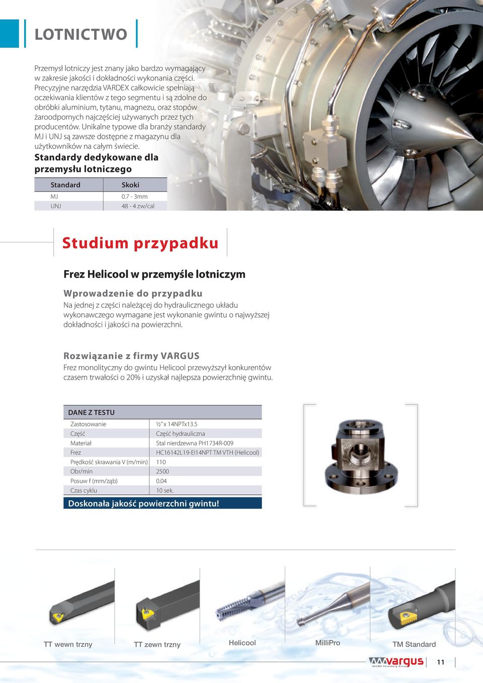 producentów. Unikalne typowe dla branży standardy MJ i UNJ są zawsze dostępne z magazynu dla użytkowników na całym świecie. Standardy dedykowane dla przemysłu lotniczego Standard MJ UNJ Skoki 0.