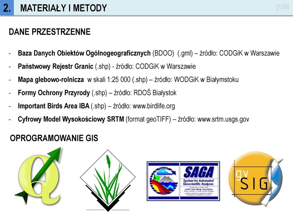shp) - źródło: CODGiK w Warszawie - Mapa glebowo-rolnicza w skali 1:25 000 (.