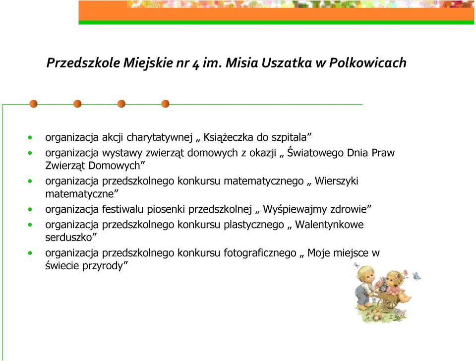 matematyczne organizacja festiwalu piosenki przedszkolnej Wyśpiewajmy zdrowie organizacja przedszkolnego